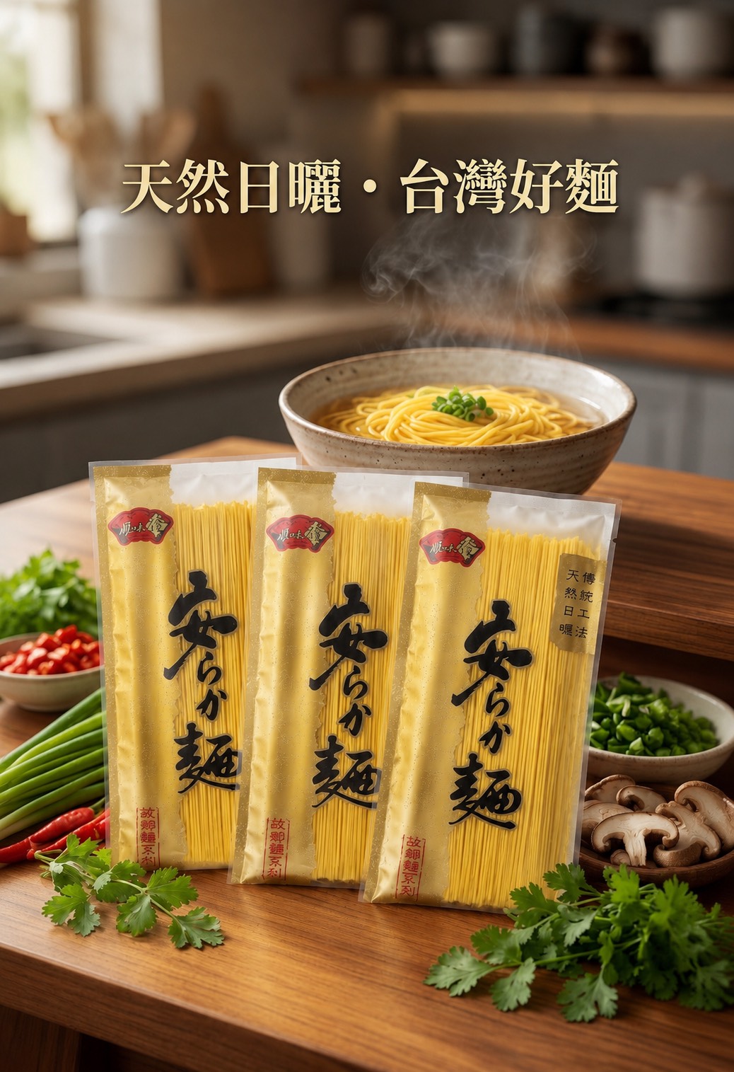 👍日曬Q彈故鄉黃麵-20包入
